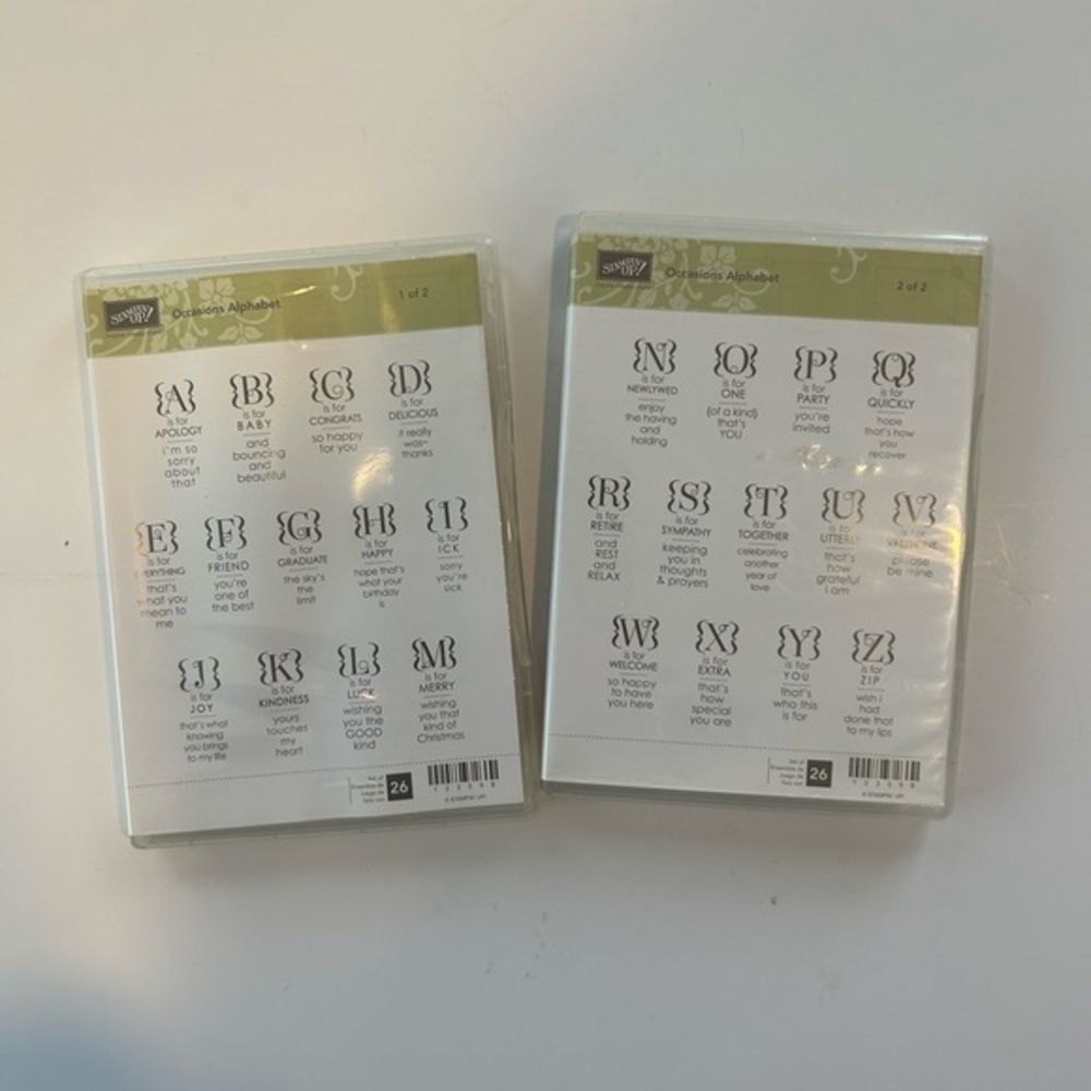 STAMPIN UP RETIRED OCCASIONS ALPHABET CLEAR MOUNT STAMP SET